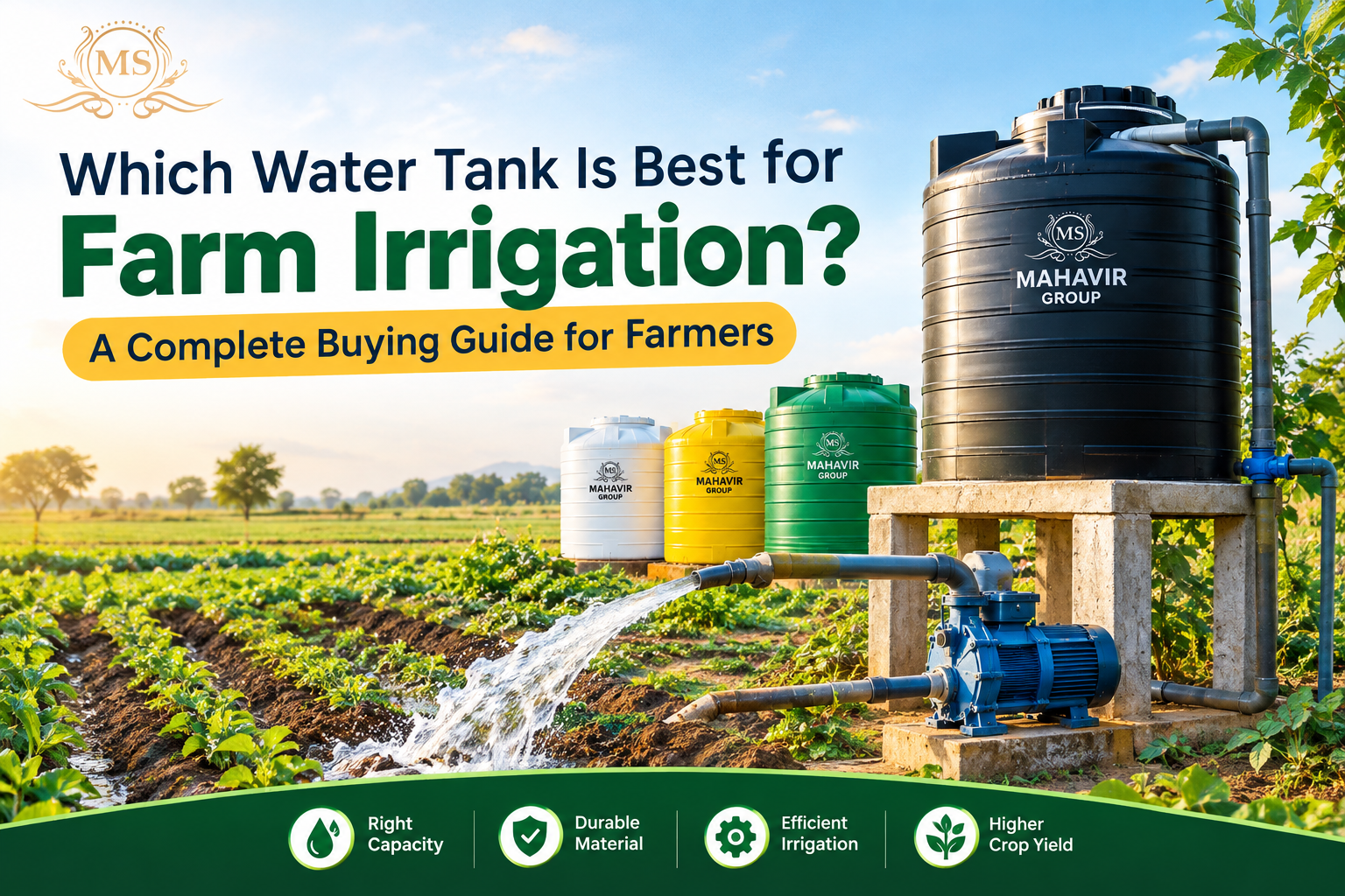 water tank for farm irrigation